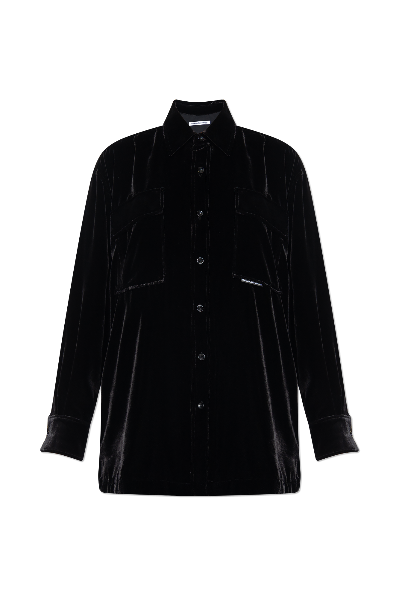 Black Velvet shirt T by Alexander Wang - SchaferandweinerShops Germany -  roberto cavalli black embroidered shirt